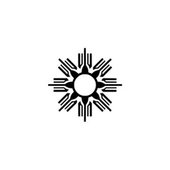 Abstract Sunburst Logo, Minimalist Vector Design on White