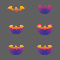 Naklejka premium Bat logo design idea. bat t shirt design collection. bat t shirt design icon.