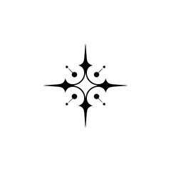 Minimalist Geometric Starburst Design Element on White