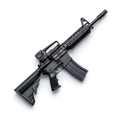 Special forces m4 rifle isolated on clean white background for clarity image