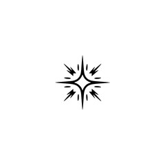 Minimalist Starburst Icon, Black and White, for Branding, Vector