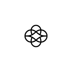 Minimalist Celtic Knot Logo Design, Black on White, Symbol of Eternity