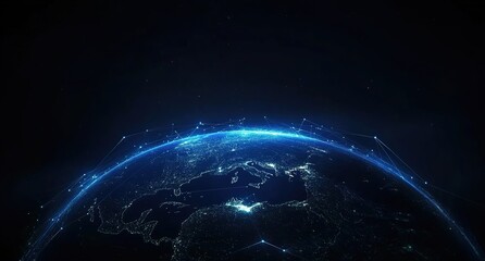 Fototapeta premium Global Network Connectivity Visualization