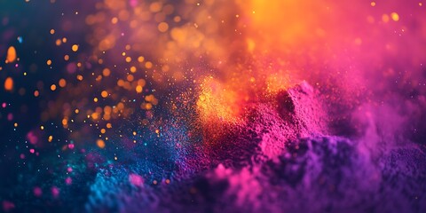 Completely Blurred Colorful Holi Festival Scene for Festive Designs, Cultural Themes, or Celebration Graphics