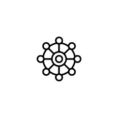Obraz premium Simple Network Icon: Minimalist Circle Design on White Background
