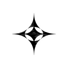 Fototapeta premium Geometric Starburst Design, Minimalist Black and White Graphic