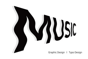 MUSIC 텍스트에 리듬감 효과를준 텍스트 디자인