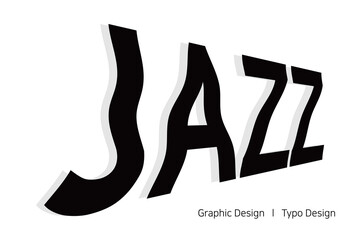 JAZZ 텍스트에 물결과 리듬감이 느껴지는 생동감을 더한 타이포 디자인