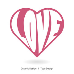 하트와 러브를 결합한 타이포 디자인