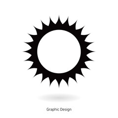 강렬하게 빛나는 태양 심볼 디자인