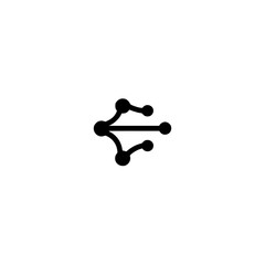 Modern Abstract Data Connection Symbol on White
