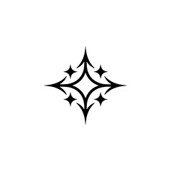 Elegant Black Diamond Star Logo Design, Minimalist Graphic