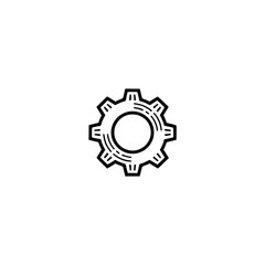 Minimalist Gear Icon on White Background: Vector Illustration