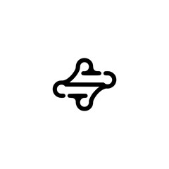 Abstract Minimalist Black Logo Design on White Background