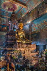 Phnom Penh, Cambodia, Buddhist temple, impressive statue in a temple