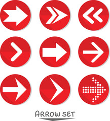 red arrow buttons set