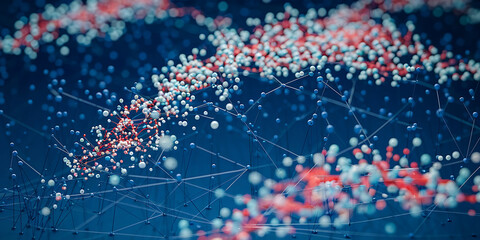 Abstract network of interconnected data points
