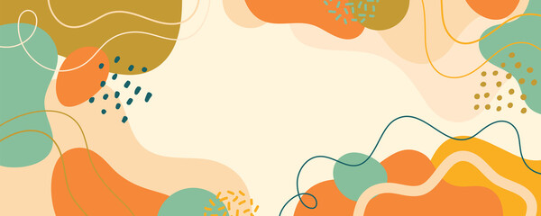 Artwork trendy contemporary abstract shapes. Background with abstract Colorful. Banner and cover for your design.