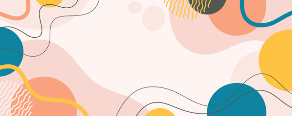 Artwork trendy contemporary abstract shapes. Background with abstract Colorful. Banner and cover for your design.