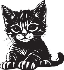Cute kitten. Hand drawn vector illustration