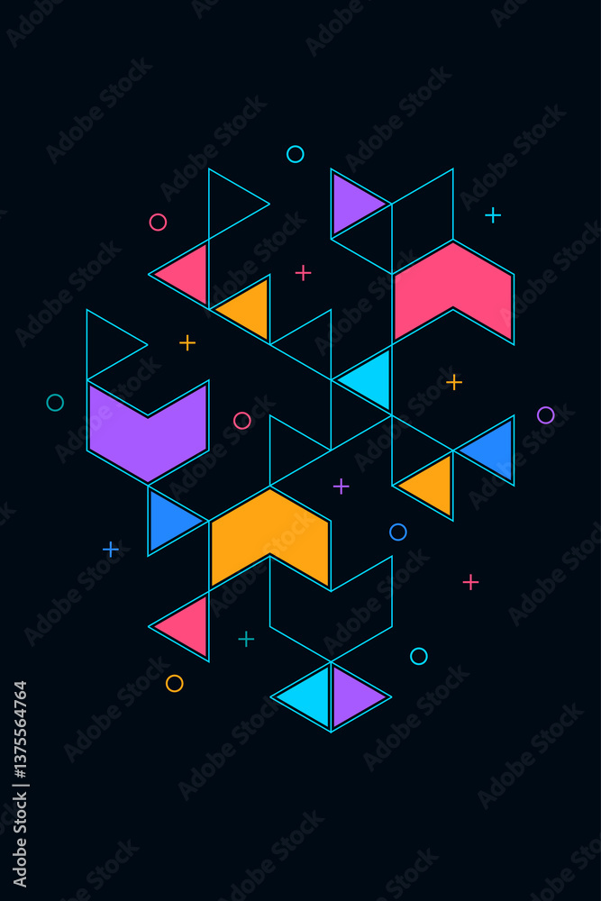 Poster creative idea of modern design with abstract geometric background. minimalistic texture with triangl