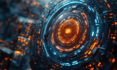 Futuristic Technology Collaboration in Cyberpunk Style with Holograms and Modern Interfaces