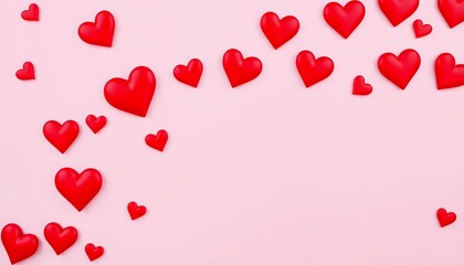 Pink background, question mark shape composed of numerous red hearts, love,  greeting