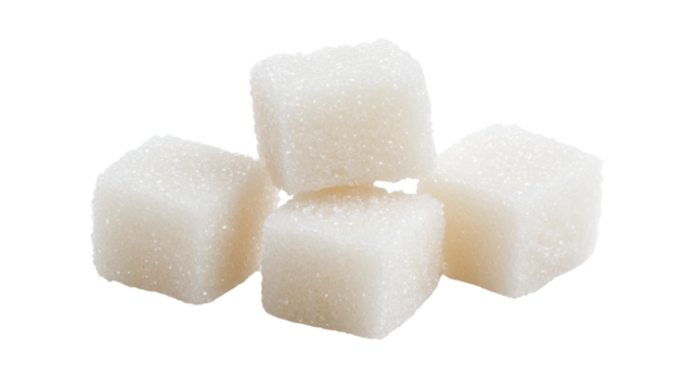 sugar cubes on white background
