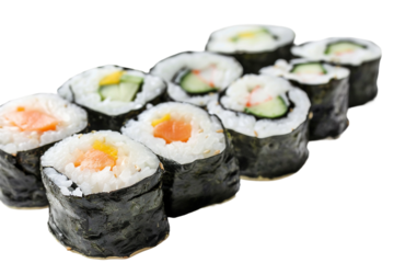 Flavor-Packed Maki Sushi with Teriyaki Chicken Isolated on Transparent Background