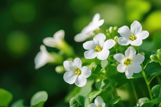 Bacopa Monnieri. Springtime Garden Flowers with Healing Properties for Alternative Medicine