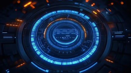 Futuristic Digital Interface Holographic Display Technology Radar Screen Cyberpunk Design Communication Innovation