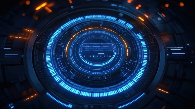 Futuristic Digital Interface Holographic Display Technology Radar Screen Cyberpunk Design Communication Innovation