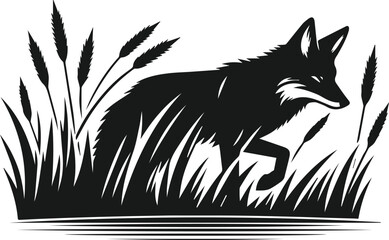 Coyote animal vector silhouette