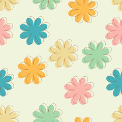 background with flowers. vector graphics. seamless texture, pattern. decoration for the holidays Easter, birthday, mother's day, spring holidays.