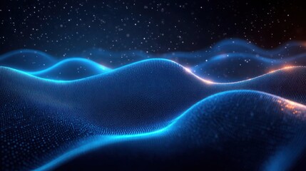 futuristic abstract technology background glowing blue wave digital effect fluid design