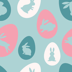 Easter bunny graphic drawing, pattern, seamless texture. vector illustration for the Happy Easter holiday. Spring background for decoration.