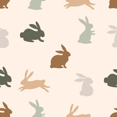 Easter bunny graphic drawing, pattern, seamless texture. vector illustration for the Happy Easter holiday. Spring background for decoration.