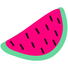 Summer cute exotic tropical fruits in flat design.Healthy sweet food. 
