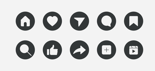 simple,minimalist,black and white icon,set of basic icons,social media icons,modern simple design,illustration,flat design
