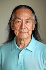Obraz premium Portrait of a Calm and Serene Senior Asian Man with Long Gray Hair