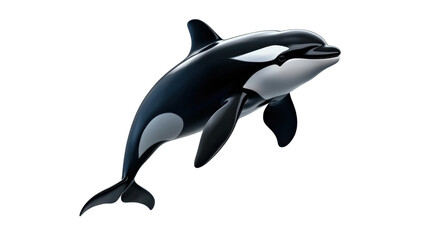 Obraz premium A 3D-rendered orca leaping, isolated on transparent background, PNG file.