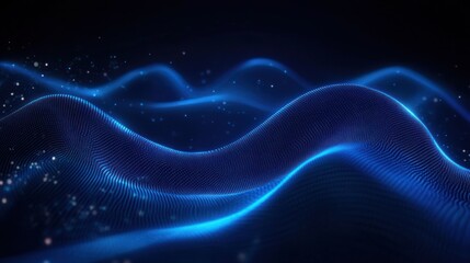 Abstract Digital Wave Technology Background with Glowing Blue Light and Futuristic Design