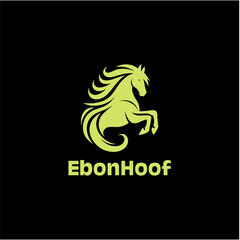 Majestic Horse Silhouette Logo in Solid Black Vector Style