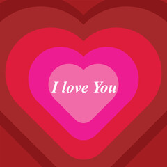 I love you with hearts .design .Art & Illustration