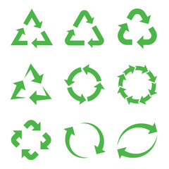 Recycle symbol icon Set .Adobe Illustrator Artwork