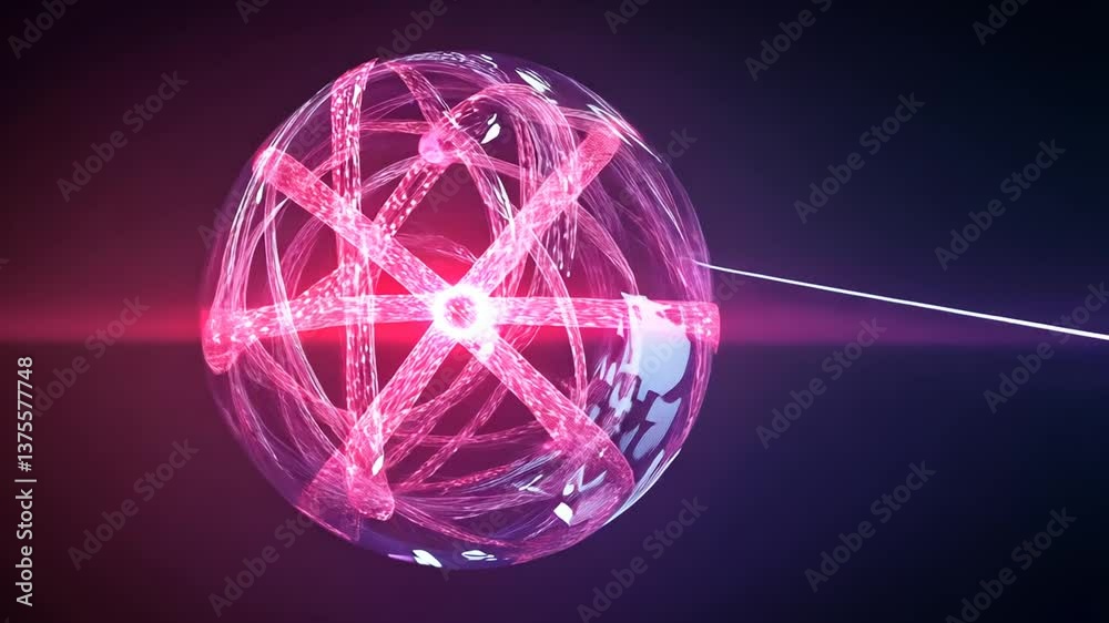 Poster abstract animated globe with interconnected glowing lines in a techy environment