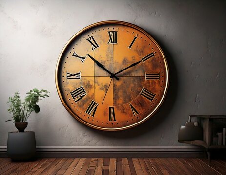 A minimalist wall clock with a sleek, frameless design