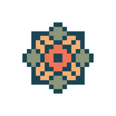 abstract shape retro pixel art