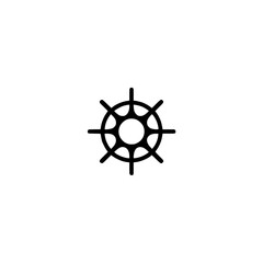 Fototapeta premium Minimalist Ship's Wheel Icon on White: Navigation & Leadership Symbol