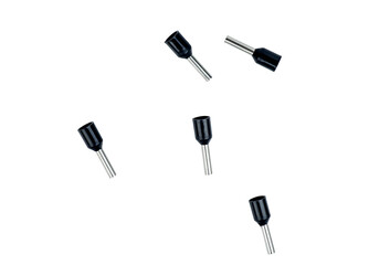 Copper lugs isolated on a white background. Top view